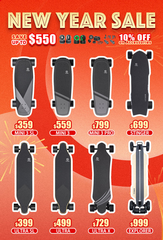 Tynee Board electric skateboards new year sale
